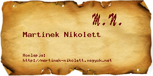 Martinek Nikolett névjegykártya